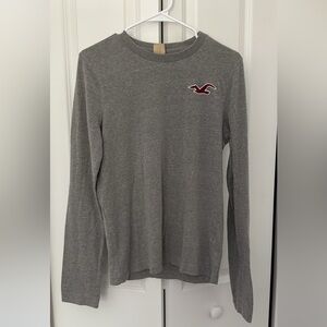 Hollister Men's Heather Gray Long Sleeve Tee
